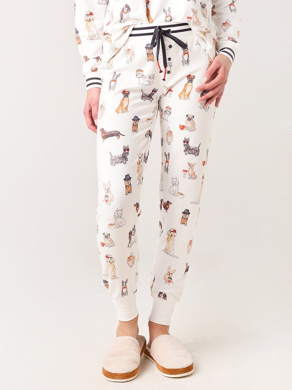 PJ Salvage Coffee & Canines Drawstring Pajama Pants Size XL